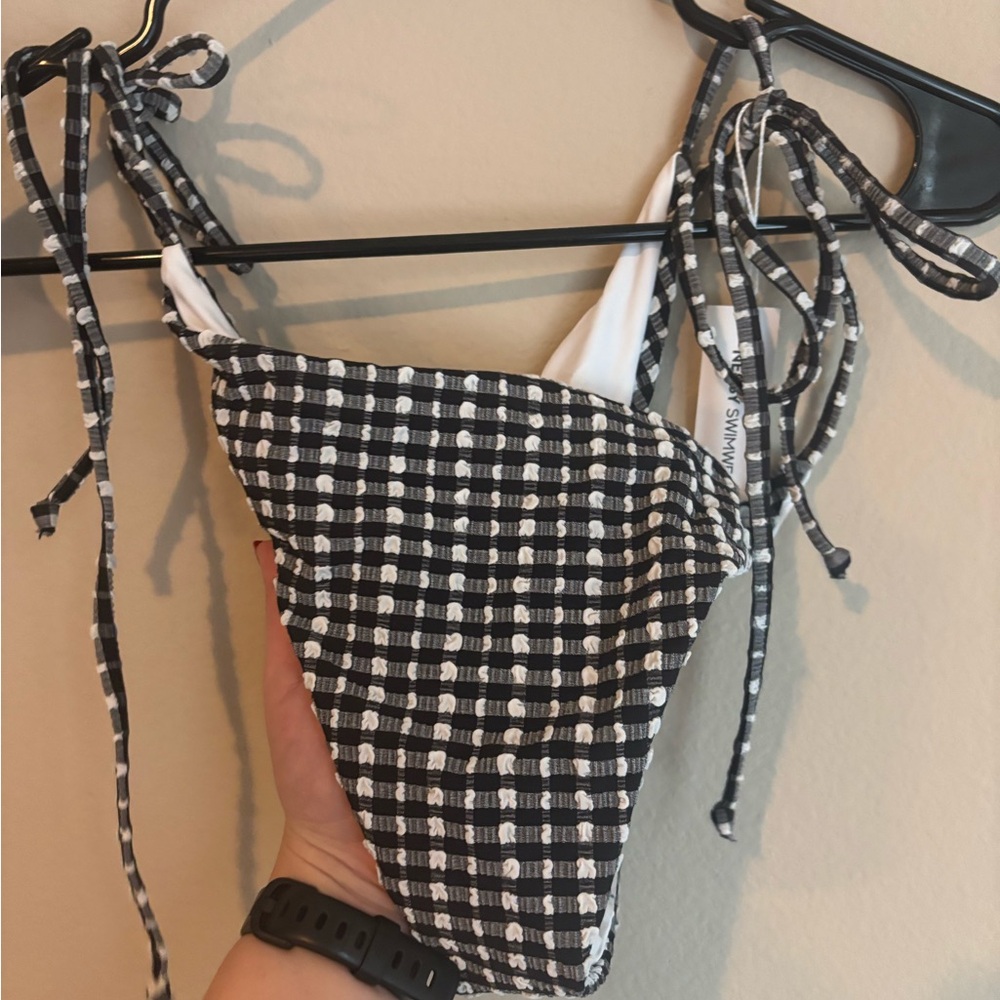 Nessy Swimwear Gingham Tie Bottoms size L - Picture 2 of 6
